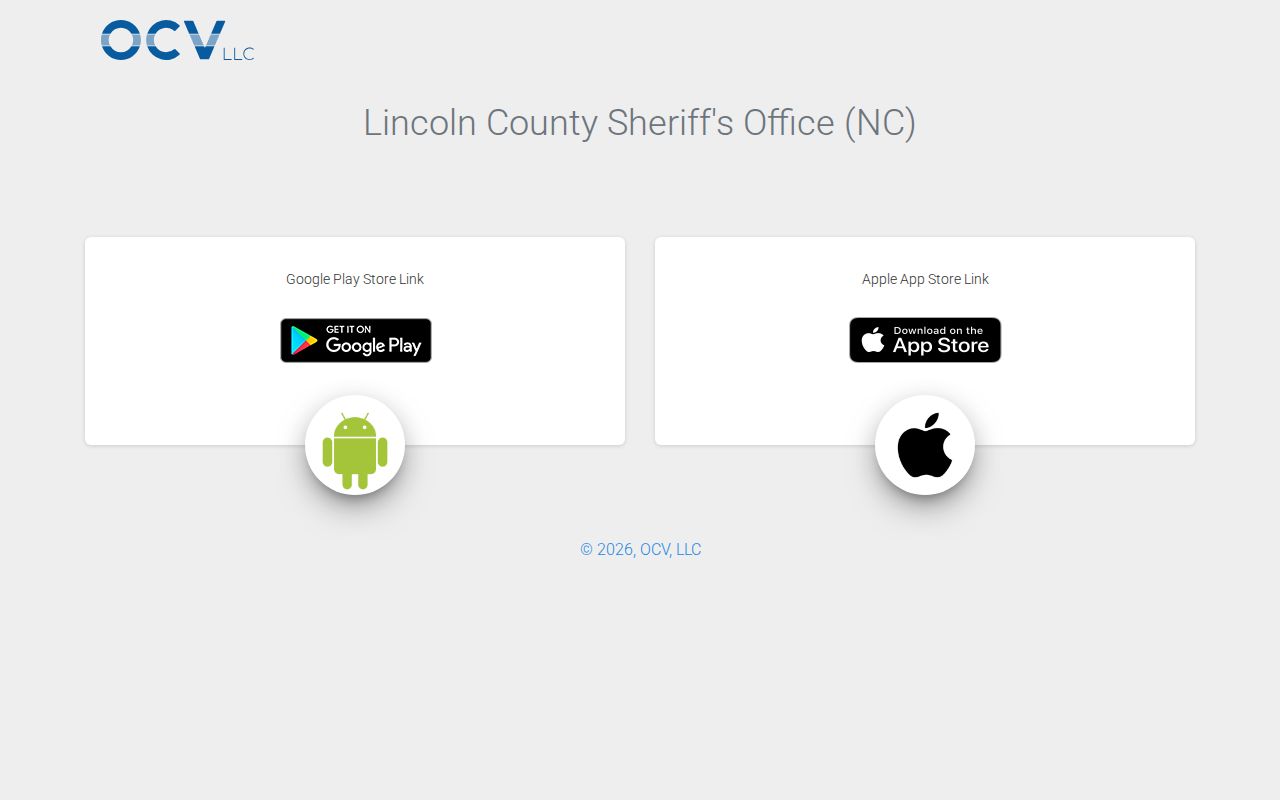 Official Lincoln County Sheriff app page for booking photo access
